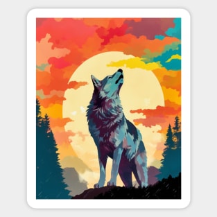 Wild Aura: Majestic Grey Wolf Sticker